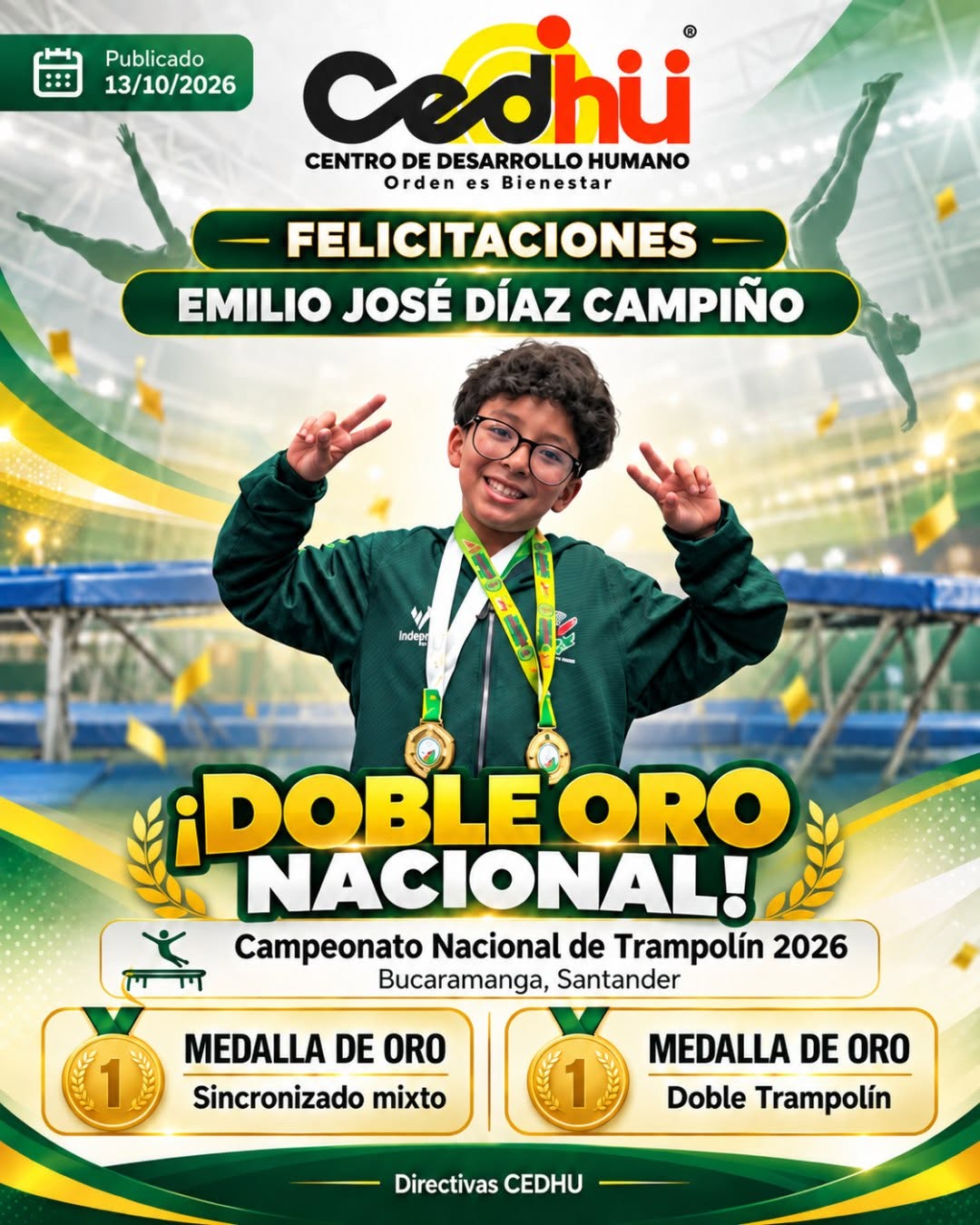 Doble oro nacional en trampolín