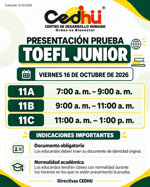 TOEFL Junior · Grado undécimo