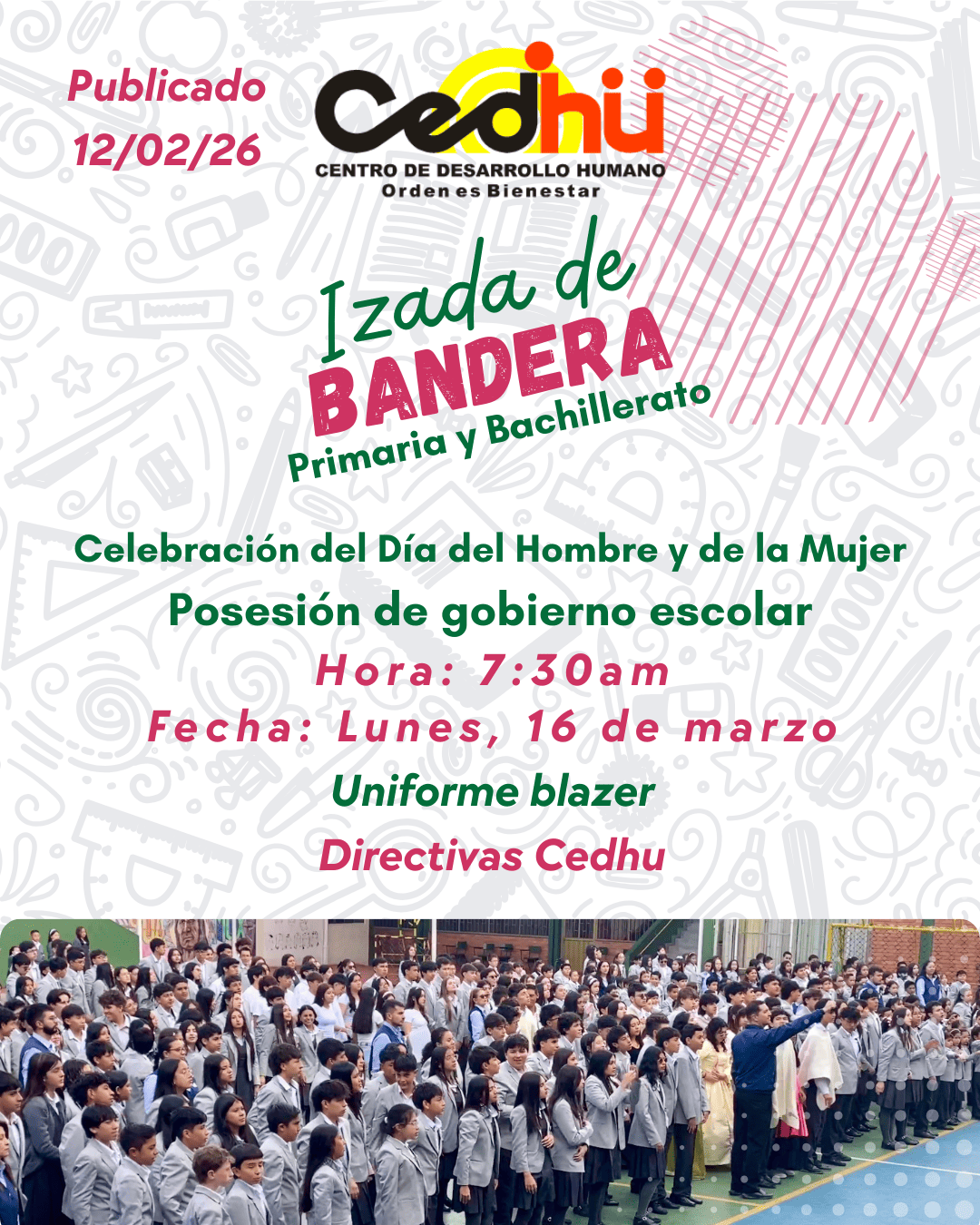 Izada de bandera primaria y bachillerato